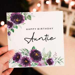 Personalised Floral Happy Birthday to my Auntie BirthDay Card, Birthday day Card For Aunty, Personalised Amazing Aunt Gift or wish card