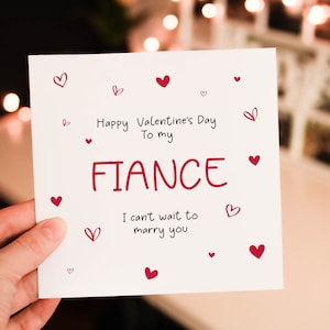Personalised Romantic Valentines Day card for Fiance and Husband, Heart Valentines Day Card for Partner, Fiancee, valentines day gift