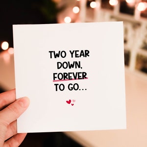 Personalised Romantic Anniversary card for Him, 2nd wedding anniversary Card for Partner, husband or wife