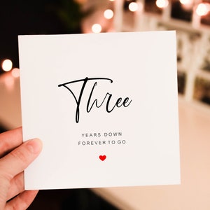 Personalised Romantic Anniversary card for Him, 3rd wedding anniversary Card for Partner, husband or wife