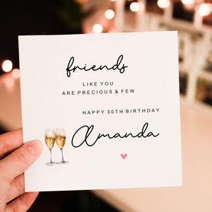 Personalised Friends like you are precious and few 30th birthday card for her, 30th birthday gift for her, Card for bestie, Fifty
