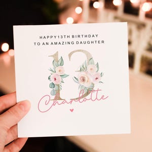 Officially a Teenager 13th Birthday Card, Any Age, Any Name, Happy 13th Birthday, Teens Birthday Card For Him, For Her, Daughter, Son, Niece