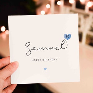 Personalised 30th Birthday, Birthday Card For Her, Card for 50th 60th 70th 80th 90th 40th birthday, Simple Birthday Card