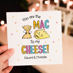 You are the Mac to my Cheese funny Valentines Day card for Him, Heart Valentines Day Card for Boyfriend, Fiance or Partner, love gift