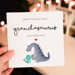 Personalised Grandasaurus day Card, Father Love From grand son / Daughter,  Card From Baby, Cute Fathers day gift, Gift for grandad