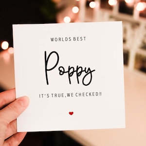 Personalised Poppy birthday Card, Grand dad Love From Baby,  Card From Baby, Cute Birthday Card, card for poppy