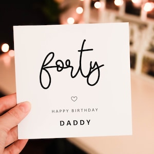 Personalised 40th Birthday, Birthday Card For Her, Card for 50th 60th 70th 80th 90th 40th birthday, Simple Birthday Card