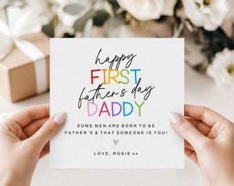 Personalised First Fathers day Card, Father Love From daughter / son,  Card From baby, Cute Fathers day gift, Gift for dad