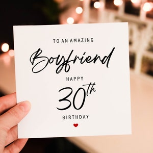 Personalised Happy 30th Birthday card, Boyfriend Birthday Card, 30th Birthday Card, For boyfriend, For Him, 15 16 18