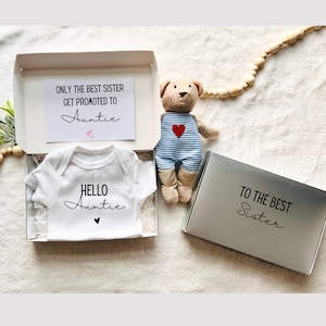 Pregnancy Announcement to Sister / Bestie, Hello Aunty & Auntie,  Pregnancy Reveal Box for Sister, Baby Gift Box, Baby Reveal surprise