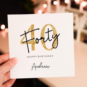 Personalised 40th birthday card for her, 40th age birthday card, 40th birthday gift for her, Card for Mum, Card for bestie, Fifty