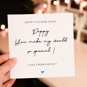 Happy Fathers day POPPY you make my world so special card, Father Love From daughter / son,  Card From baby, Cute Fathers day gift, for Pop