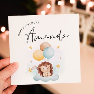 Personalised happy 1st birthday card, animal 1st birthday card, boy birthday card, safari birthday card, cute safari greeting card