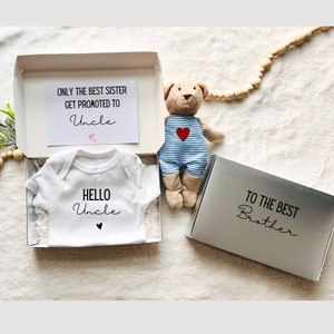 Pregnancy Announcement to Brother / Bestie, Hello Uncle,  Pregnancy Reveal Box for Brother, Baby Gift Box, Baby Reveal surprise