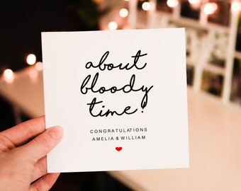 Tarjeta de compromiso personalizada sobre el tiempo, felicitaciones por su compromiso, tarjeta de compromiso con personalización, felicitaciones por su tarjeta de compromiso