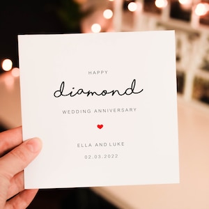 Happy Diamond Anniversary card for Him, 1st wedding anniversary Card for Partner, husband or wife