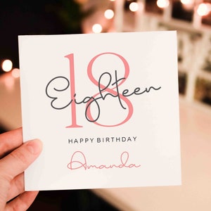 Personalised 18th Birthday, Birthday Card For Her, Card for 50th 60th 70th 80th 90th 40th birthday, Simple Birthday Card