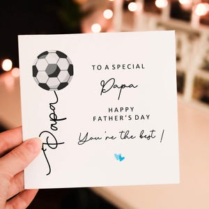 Personalised Soccer To a special Papa Happy Father's Day you're the best Card , Father Love From son / Daughter, Cute Father gift