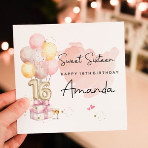Personalised Sweet sixteen Happy 16th Birthday card, Brother Birthday Card, 15th Birthday Card, For her, For Him, 15 16 18