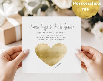Personalised Special Baby Announcement Card, Pregnancy Card For Uncle & Aunty, Promotion card for bestie, Amazing Baby Gift, Baby card