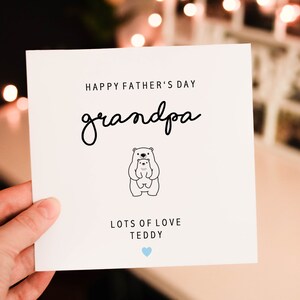 Personalised Fathers day Card, Grandpa card From son / Daughter,  Card From Baby, Cute Fathers day gift, Gift for Grandpa bear