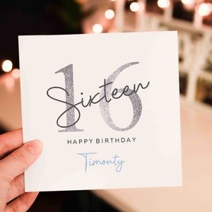 Son 16th Birthday Card, 16th Birthday Card For Boyfriend, Nephew 16th Birthday Card, Milestone Birthday Card For Grandson