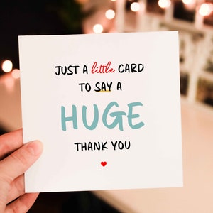 Personalised Thank you card, Little card to say Huge thank you, simple thank you card, Minimalist card