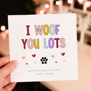 I woof you alot Dog card, Funny Pet dog card Romantic Valentines Day card for Him and Boyfriend, Couple romantic card, card from Girlfriend