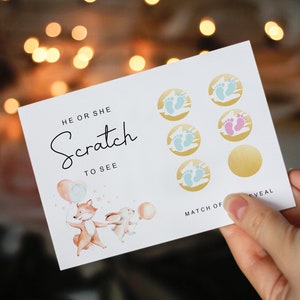 Announcement Boy Or Girl Gender Reveal Scratch Card, Scratch Off Card For Gender Reveal, Baby Gender, Baby Shower Gender Surprise