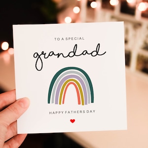 Personalised Rainbow Fathers day Card for Grandpa, Father Love From grand son / Daughter, Cute Fathers day gift, Gift for grandad
