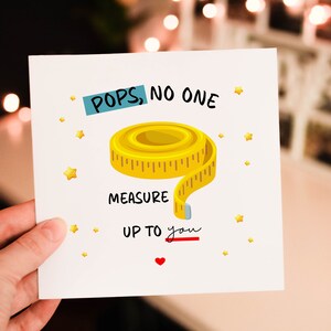 Special No One Measures Up To You Card, Fathers Day Gift For Dad, Tape Measure Card, Funny Card For Dad, Dad Fathers Day Gift