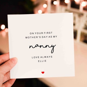 Personalised First Mothers Day as Nanny Card, Mothers day Card For Nanna, Fully Personalised Amazing Mothers Gift, Nan wish card