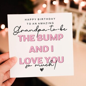 Personalised Happy Birthday Amazing Grandpa to be to Bump, Grandpa birthday card, Card for Poppy, pop, Nanny birthday card