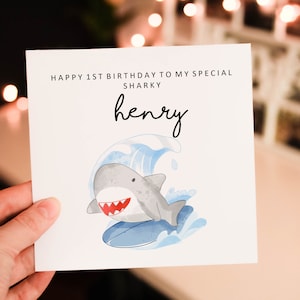 Personalised happy 1st birthday card, animal 1st birthday card, boy birthday card, safari birthday card, cute safari greeting card