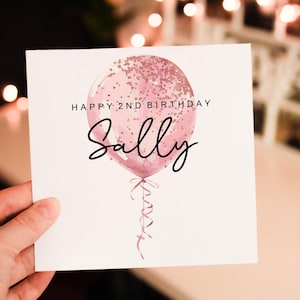 Personalised 2nd Birthday, Birthday Card For Him, Card for 1st, 2nd, 10th birthday, Simple Birthday Card