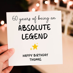60 years of being an absolute legend Birthday Card, 60th Birthday Card For grandpa , Milestone Birthday Card For Daddy