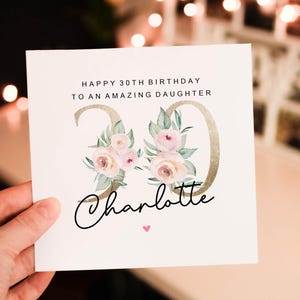 Personalised 30th birthday card for her, 30 and fabulous birthday card, 30th birthday gift for her, Card for Mum, Card for bestie, Fifty