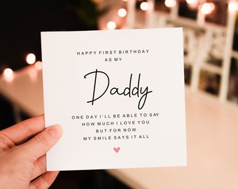 Personalised first birthday as Daddy birthday Card, Daddy Love From Baby,  Card From Baby, Cute Birthday Card