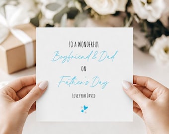 For a Boyfriend and Dad Fathers day Card, Dad Card from Kids, Fathers day card, Card for Dad, Special card for My boyfriend,