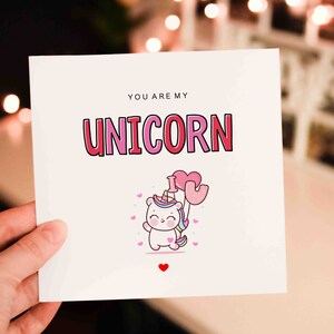 Personalised You are my Unicorn card for Wifey and fiancee, Heart Valentines Day Card for Partner, Girl Friend, Valentine day gift