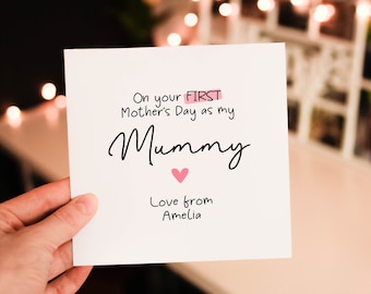 On your first Mother's Day as my Mummy Happy Mother's Day Mum , Card, Mothers day Card For Mumma, Amazing Mother Gift, Minimalistic