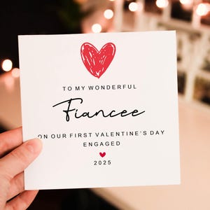 Personalised Romantic Valentines Day card for Fiancee, Heart Valentines Day Card for Huby, Fiance or Partner, gift from Wife