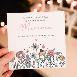 Personalised Floral To a very special Mumma on Mothers Day Card, Mothers day Card For Mum, So proud of you amazing mumma you are