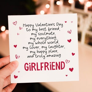 Romantic Valentines Day card for Girlfriend and Her, Heart Valentines Day Card for Girlfriend, Fiance or Wife