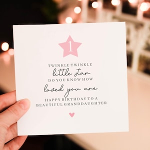 Twinkle Twinkle little star Birthday Card for neice, kid, granddaughter,  Birthday card for niece , 1st Birthday Card, Special lockdown
