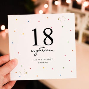 Daughter 18th Birthday Card, 18th Birthday Card For Girlfriend, Niece 18th Birthday Card, Milestone Birthday Card For Granddaughter
