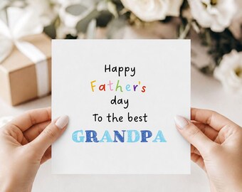 To the best GRANDPA Fathers day Card, Card From grandkid, Cute Father's day gift, Card for Grandpa, Card for Him, Simple Fathers Day