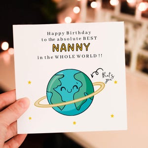 Personalised Happy birthday to the absolute best NANNY in the whole world  Birthday Card,  Birthday Card For NAN, Card For Grandma
