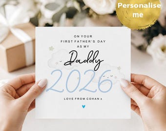 First Fathers Day 2026 Card, 1st Father's Day As My Daddy Card, 2026 Baby First Fathers Day Card, First Fathers Day Personalised Gift
