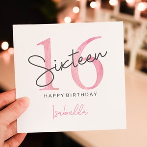 Personalised Sweet sixteen Happy 16th Birthday card, Brother Birthday Card, 15th Birthday Card, For her, For Him, 15 16 18
